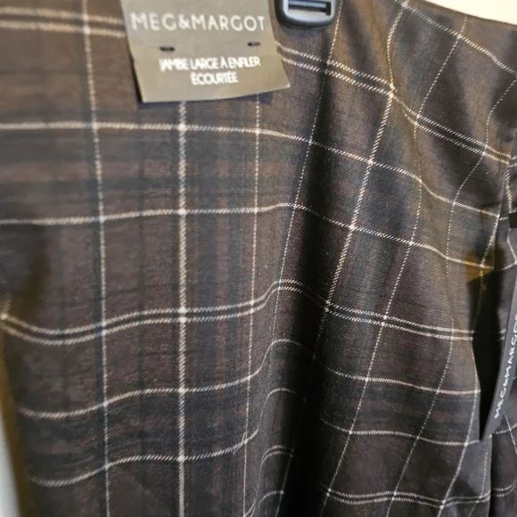 Pull On Wide Leg Crop Women's Plaid Trousers Size 3X MEG & MARGOT - Picture 11 of 16